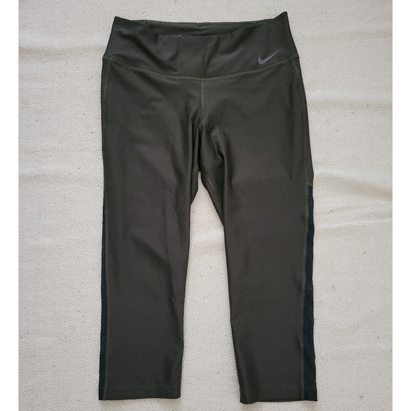 Nike dri fit womens leggings in a dark green size M - Picture 1 of 4